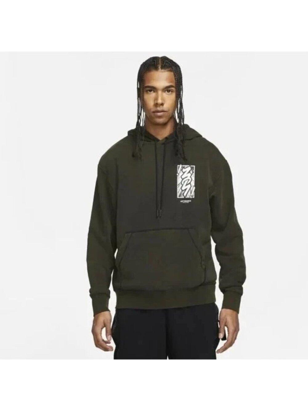 Nike Air Jordan Men Zion Dri-Fit Performance Hoodie Black Size 2XL